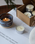 The Coast - ceramic tealight holder + tealights set