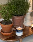 Blue ombré garden candle