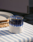 Blue ombré garden candle