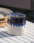 Blue ombré garden candle