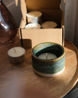 The Wilderness - Ceramic tealight holder + tealights set