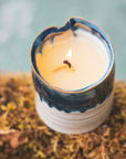 Blue ombré garden candle