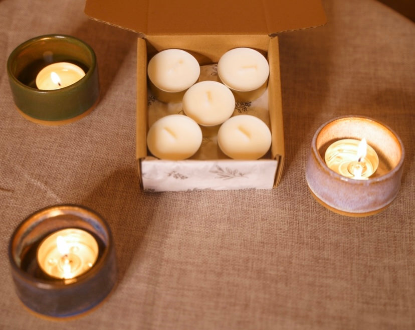 The Mountains - ceramic tealight holder + tealights set