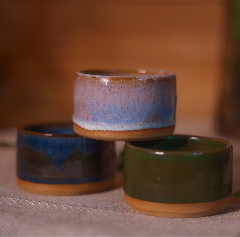 The Coast - ceramic tealight holder + tealights set