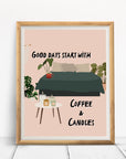Coffee and Candles Print