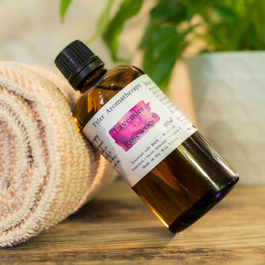 Lavender + Rosewood Aromatherapy bath + body oil