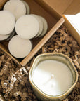 Ceramic Garden Candle and Tealights Gift Set