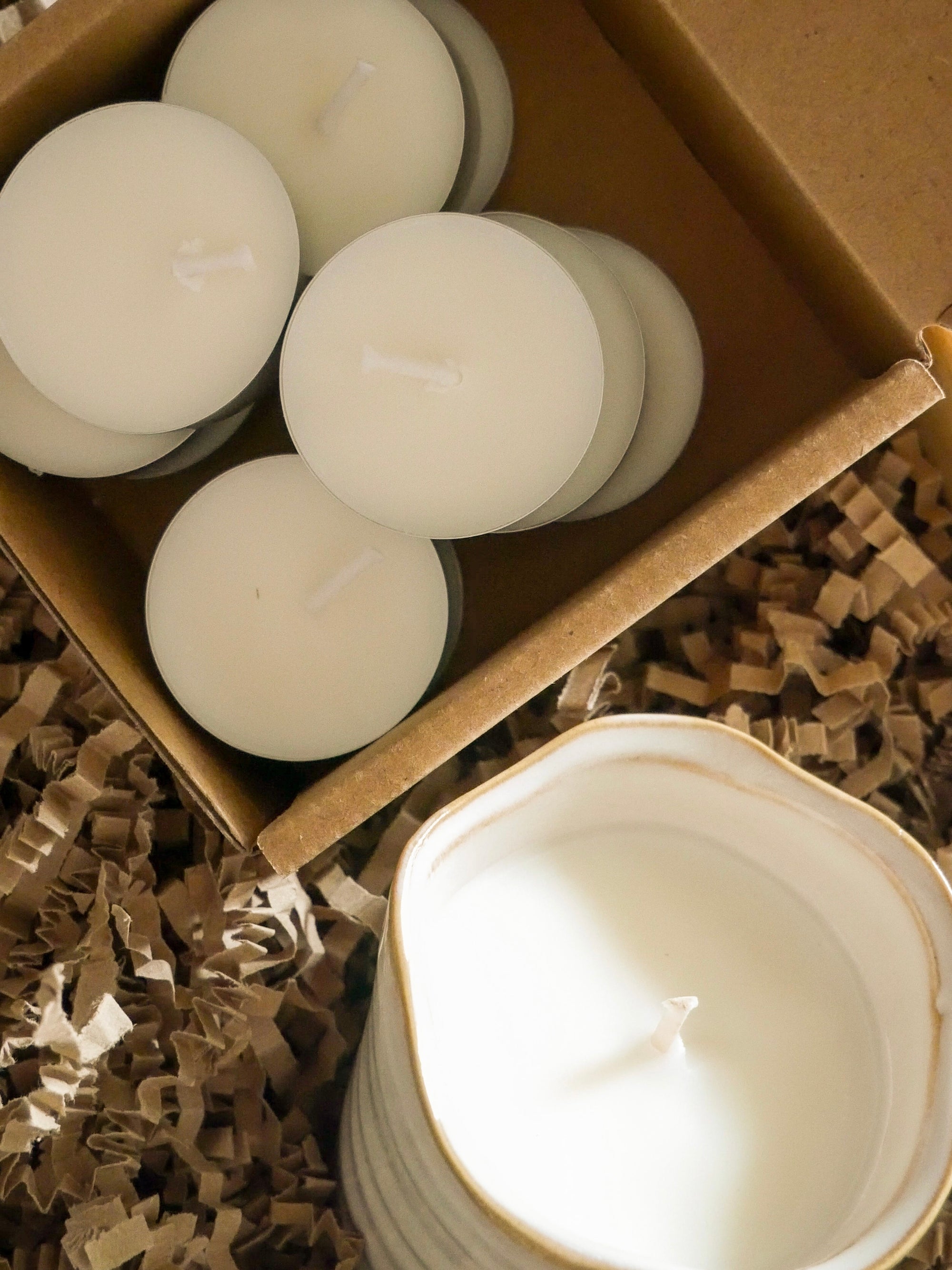 Ceramic Garden Candle and Tealights Gift Set