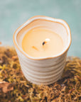 Cream Ribbed Garden Candle