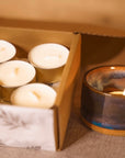 The Coast - ceramic tealight holder + tealights set