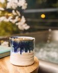 Blue ombré garden candle