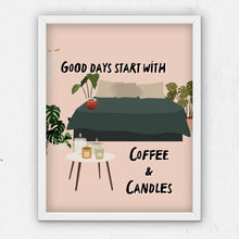 Load image into Gallery viewer, Coffee and Candles Print
