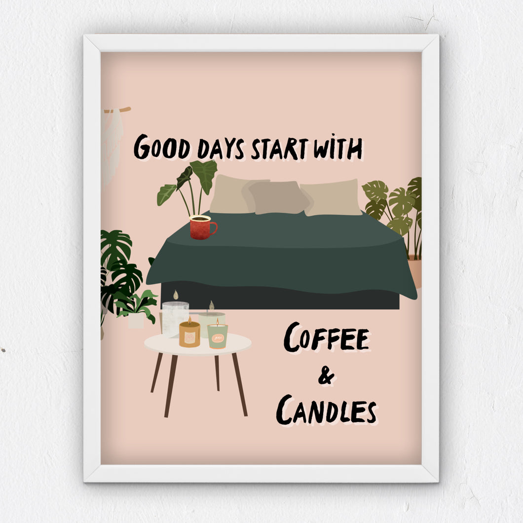 Coffee and Candles Print