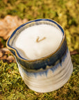 Blue ombré garden candle