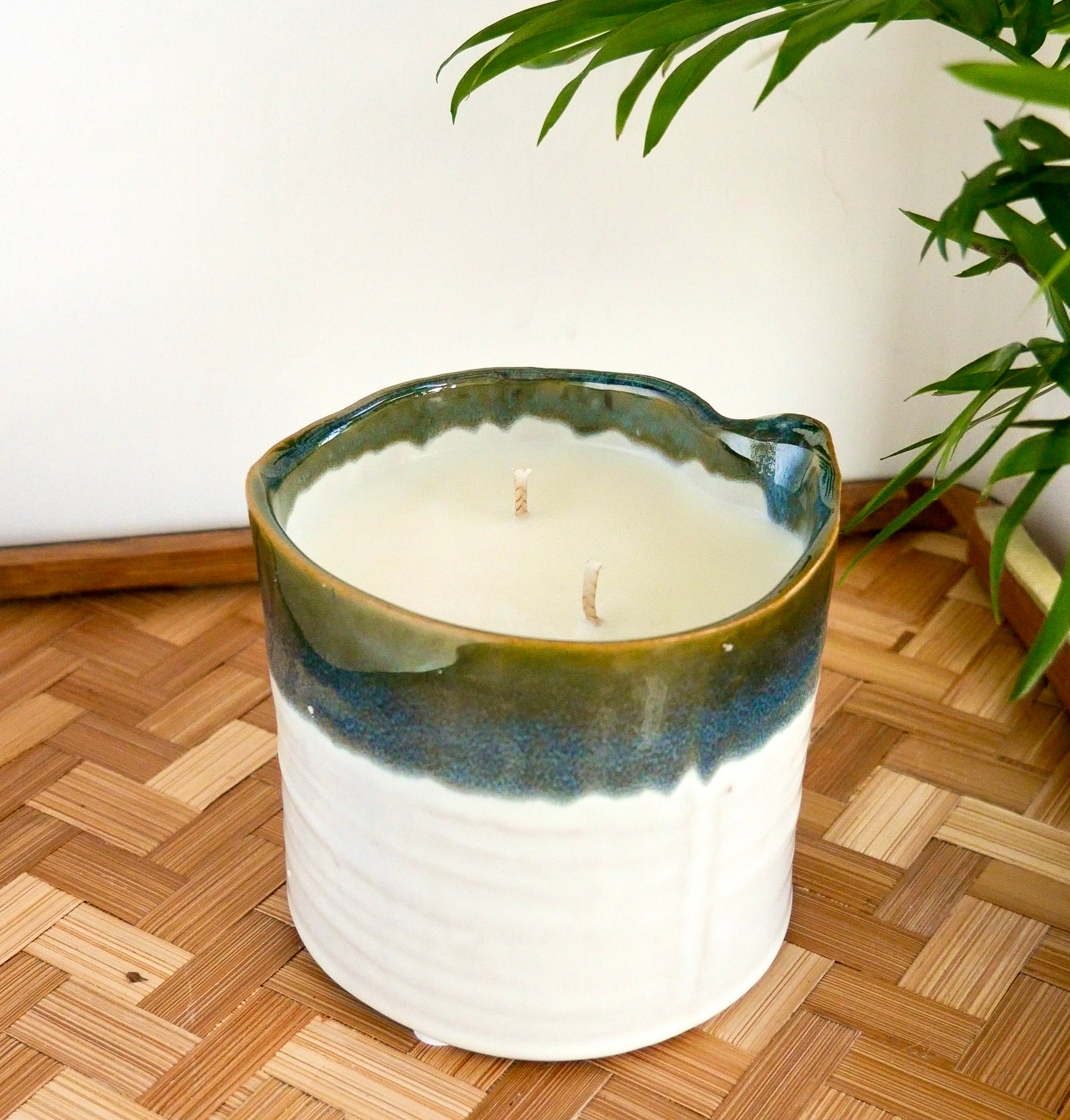 Large Green Ombré Garden Candle