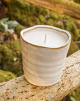 Cream Ribbed Garden Candle